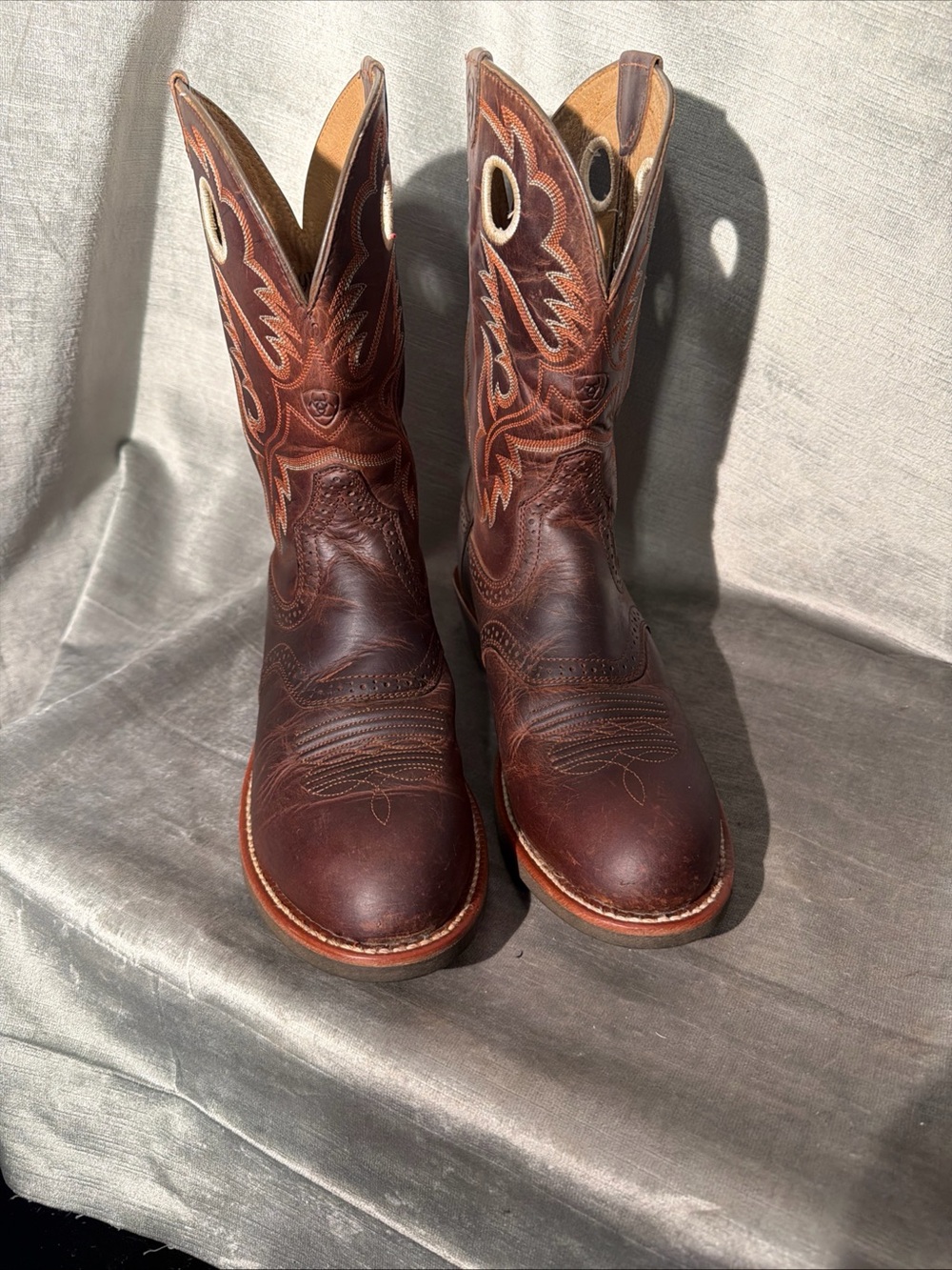 Ariat Women’s Heritage Roughstock Antique Brown Leather Cowboy Boots Size 9B